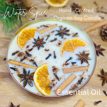 Load image into Gallery viewer, Winter Spice Soy Candle, Organic Essential Oil Blend Soy Candle, Large Bowl Candle