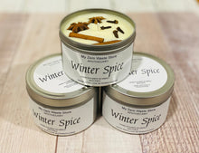 Load image into Gallery viewer, Winter Spice Soy Candle, Organic Essential Oil Blend Soy Candle, Handmade Candle Gift, 8 Oz Soy Candle