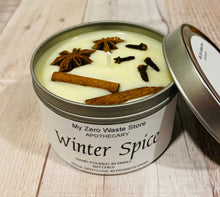 Load image into Gallery viewer, Winter Spice Soy Candle, Organic Essential Oil Blend Soy Candle, Handmade Candle Gift, 8 Oz Soy Candle