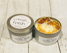 Load image into Gallery viewer, Organic Soy Candle, Organic essential oils blended Soy Candle, Citrus Fresh Organic Candle, Aromatherapy Candle 8oz