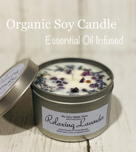 Load image into Gallery viewer, Organic Lavender Soy Candle, Hand Poured Soy Candle, 8 oz Candle, apothecary candle