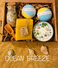 Load image into Gallery viewer, Ocean Breeze Spa Set, Spa Gift Set, Handmade Spa Set, Birthday Gift, Spa Gift Box