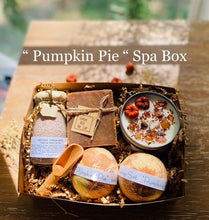 Load image into Gallery viewer, Pumpkin Pie Spa Set, Spa Gift Set, Handmade Spa Set, Birthday Gift, Spa Gift Box, Autumn Spa box