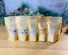 Load image into Gallery viewer, Organic Bath Herbs and Salt Set, essential oil infused Bath Salts, set of 5