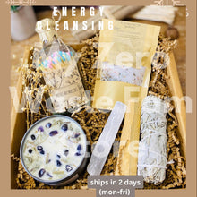 Load image into Gallery viewer, Energy Cleansing Set, Organic Apothecary Set, Positive Energy Set, Apothecary Matches, Sage Paulo Santo, Crystal smudge kit