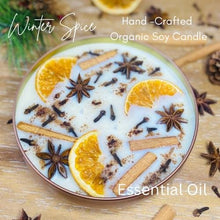 Load image into Gallery viewer, Winter Spice Soy Candle, Organic Essential Oil Blend Soy Candle, Handmade Candle Gift, Large Bowl Candle