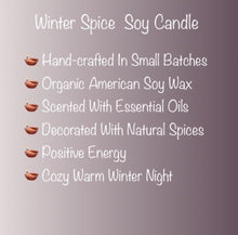 Load image into Gallery viewer, Winter Spice Soy Candle, Organic Essential Oil Blend Soy Candle, Handmade Candle Gift, Large Bowl Candle