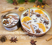 Load image into Gallery viewer, Winter Spice Soy Candle, Organic Essential Oil Blend Soy Candle, Handmade Candle Gift, Large Bowl Candle