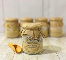 Load image into Gallery viewer, Organic Bath Salts and Herbs, Apothecary Spa Salts and Herbs, Detoxing, Relaxing, Refreshing Bath Salts, 7 oz, Set of 5 jars