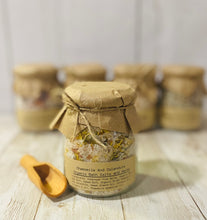 Load image into Gallery viewer, Organic Herbal Bath Salts, Essential Oils infused Bath Salts, Bath Tea, Apothecary Spa Salts
