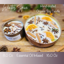 Load image into Gallery viewer, Winter Spice Soy Candle, Organic Essential Oil Blend Soy Candle, Large Bowl Candle
