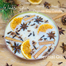 Load image into Gallery viewer, Winter Spice Soy Candle, Organic Essential Oil Blend Soy Candle, Large Bowl Candle
