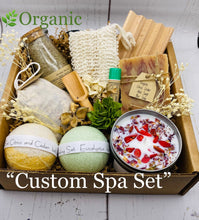 Load image into Gallery viewer, Organic Spa Gift Set, Custom Spa Set, Spa Gift Set, Design You spa Box
