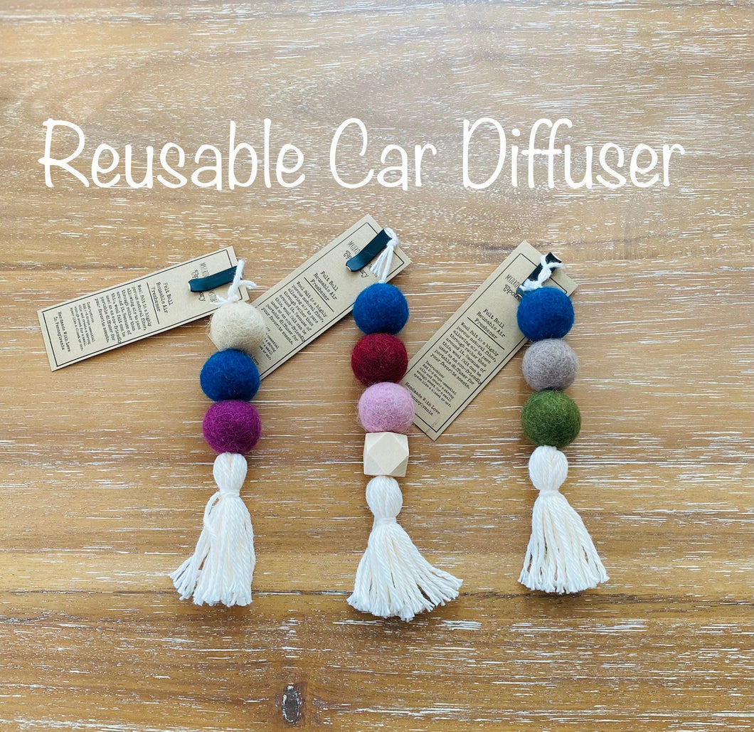 Reusable Car Diffuser Felt Ball, Portable Diffuser, Eco-Friendly Air Freshener