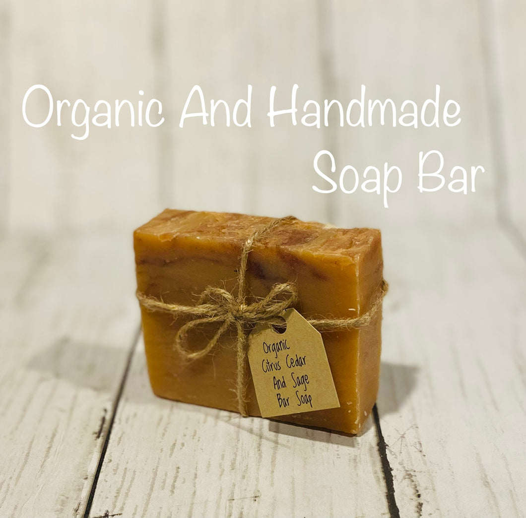 Citrus Cedar and Sage Organic and Handmade Artisan Soap Bar