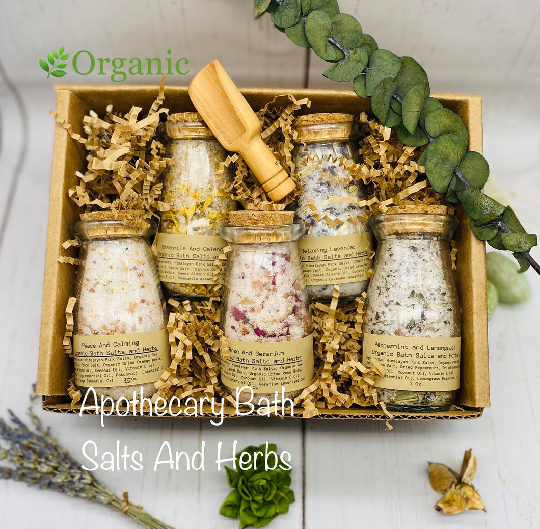 Organic Bath Salts and Herbs, spa set